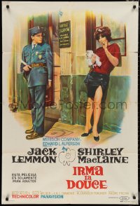 1b0314 IRMA LA DOUCE Argentinean 1963 Billy Wilder, great art of Shirley MacLaine & Jack Lemmon!