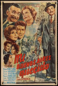 1b0323 MI BUENOS AIRES QUERIDO Argentinean 1962 Osvaldo Venturi montage art of top cast, ultra rare!