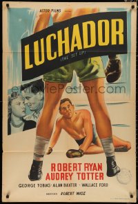 1b0337 SET-UP Argentinean R1950s art of boxer Robert Ryan fighting in the ring, Robert Wise