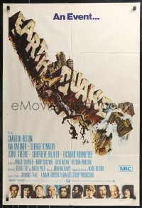 1b0593 EARTHQUAKE Aust 1sh 1974 Charlton Heston, Ava Gardner, cool Joseph Smith disaster title art!