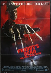 1b0596 FREDDY'S DEAD Aust 1sh 1991 great art of Robert Englund as Freddy Krueger!