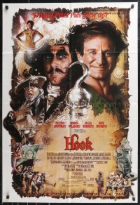 1b0600 HOOK Aust 1sh 1991 artwork of pirate Dustin Hoffman & Robin Williams by Drew Struzan!