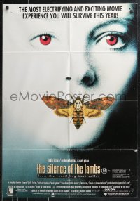 1b0616 SILENCE OF THE LAMBS Aust 1sh 1991 great image of Jodie Foster with moth over mouth!