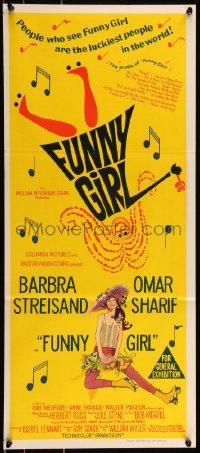 1b0534 FUNNY GIRL Aust daybill 1969 hand litho of Barbra Streisand, directed by William Wyler!