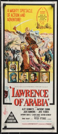 1b0546 LAWRENCE OF ARABIA Aust daybill 1963 David Lean classic art of Peter O'Toole!