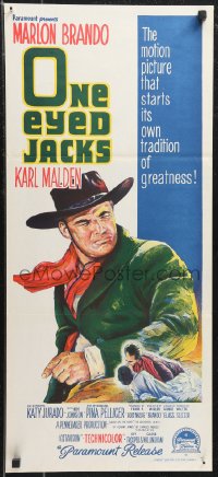 1b0557 ONE EYED JACKS Aust daybill 1961 great art of star & director Marlon Brando!