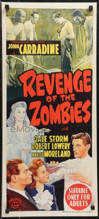 1b0565 REVENGE OF THE ZOMBIES Aust daybill 1944 art of Carradine & zombie Gale Storm!