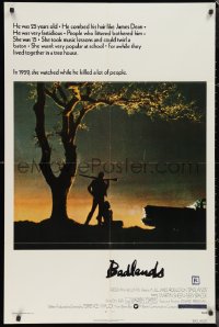 1b1108 BADLANDS 1sh 1974 Terrence Malick's cult classic, Martin Sheen & Sissy Spacek!