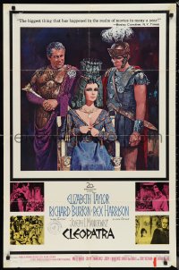 1b1151 CLEOPATRA reviews 1sh 1963 Elizabeth Taylor, Burton, Harrison, Howard Terpning art!