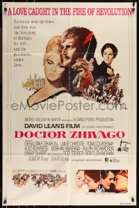 1b1180 DOCTOR ZHIVAGO int'l 1sh R1971 Omar Sharif, Julie Christie, David Lean English epic, Terpning art!