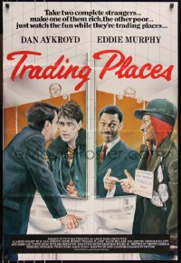 1b0209 TRADING PLACES English 1sh 1983 great different Purkis art of Eddie Murphy & Dan Aykroyd!