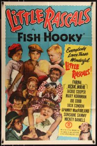 1b1203 FISH HOOKY 1sh R1952 Our Gang, Mickey Daniels, Mary Kornman, 'Spanky' McFarland, Moore!