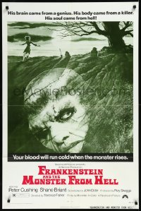 1b1211 FRANKENSTEIN & THE MONSTER FROM HELL 1sh 1974 your blood will run cold when he rises!