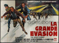 1b1001 GREAT ESCAPE French 4p 1963 different Allard art of Steve McQueen & co-stars, ultra rare!