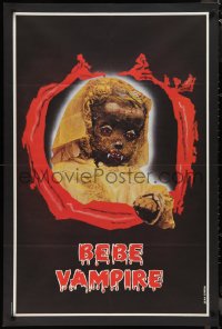 1b1031 GRAVE OF THE VAMPIRE teaser French 31x46 R1980s wild Jean Simon art of baby vampire monster!