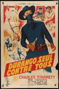 1b1036 LAWLESS EMPIRE French 31x47 1948 different art of Charles Starrett as The Durango Kid, rare!