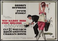 1b0109 HOW TO STEAL A MILLION German 33x47 1966 Bruno Rehak art of Audrey Hepburn & Peter O'Toole!