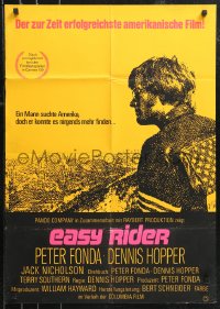 1b0415 EASY RIDER German 1969 iconic image of biker Peter Fonda wearing American flag jacket!