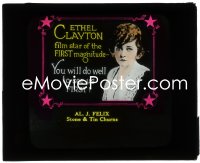 1b0234 ETHEL CLAYTON advertising glass slide 1920s film star of the FIRST magnitude!