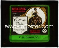 1b0235 IRENE CASTLE advertising glass slide 1920s Corticelli silk can be made into lovely dresses!