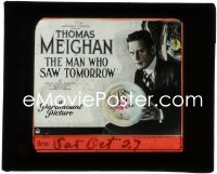 1b0242 MAN WHO SAW TOMORROW glass slide 1922 Thomas Meighan holding crystal ball w/sexy girl inside!