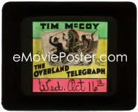 1b0247 OVERLAND TELEGRAPH glass slide 1929 great image of Tim McCoy battling Native Americans!