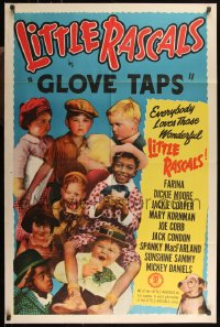 1b1223 GLOVE TAPS 1sh R1950 Jackie Cooper, Joe Cobb, Spanky MacFarland, Little Rascals!