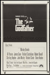 1b1225 GODFATHER 1sh 1972 Francis Ford Coppola, great art by S. Neil Fujita, rare w/ flat finish!