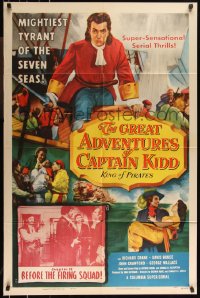 1b1230 GREAT ADVENTURES OF CAPTAIN KIDD chapter 12 1sh 1953 pirates, swashbuckling super-serial!