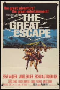 1b1231 GREAT ESCAPE 1sh 1963 Steve McQueen, Charles Bronson, John Sturges classic prison break!