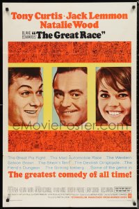 1b1232 GREAT RACE 1sh 1965 Blake Edwards, headshots of Tony Curtis, Jack Lemmon & Natalie Wood!