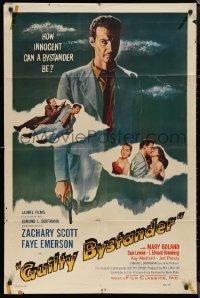 1b1235 GUILTY BYSTANDER 1sh 1950 alcoholic ex-cop detective Zachary Scott, cool film noir image!