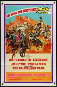 1b1238 HALLELUJAH TRAIL 1sh 1965 John Sturges, great wagon train art by Frank McCarthy!