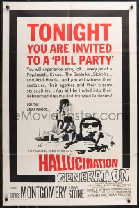 1b1239 HALLUCINATION GENERATION 1sh 1967 Beatniks, Sickniks & Acid-Heads are bizarre, weird & wild!