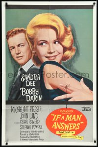 1b1255 IF A MAN ANSWERS 1sh 1962 great image of sexy Sandra Dee & Bobby Darin, hang around for fun!