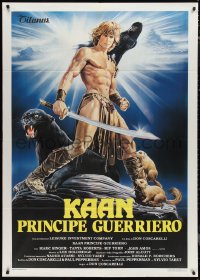 1b0772 BEASTMASTER Italian 1p 1982 different Enzo Sciotti fantasy art of barechested Marc Singer!