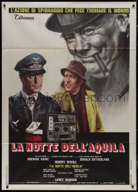 1b0800 EAGLE HAS LANDED Italian 1p 1977 different Ciriello art of Michael Caine & Donald Sutherland!