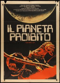 1b0806 FORBIDDEN PLANET Italian 1p R1970s completely different art of astronaut in space!