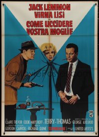 1b0816 HOW TO MURDER YOUR WIFE Italian 1p 1965 different art of Jack Lemmon & sexy Virna Lisi!