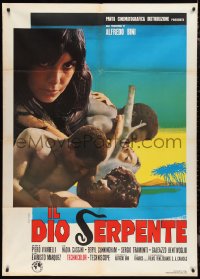 1b0819 IL DIO SERPENTE Italian 1p 1970 Piero Vivarelli's The Serpent God, Ferrini art!