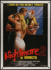 1b0837 NIGHTMARE ON ELM STREET 2 Italian 1p 1986 creepy horror artwork with monster in mirror!