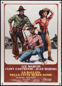 1b0839 PAINT YOUR WAGON Italian 1p R1970s art of Clint Eastwood, Lee Marvin & Jean Seberg!