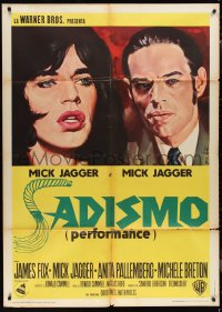 1b0841 PERFORMANCE Italian 1p 1971 directed by Nicolas Roeg, art of Mick Jagger by Enzo Nistri!