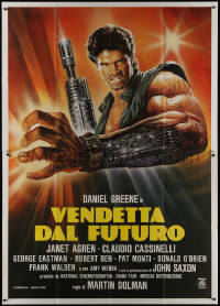 1b0913 HANDS OF STEEL Italian 2p 1986 cool Casaro artwork of cyborg commando Daniel Greene!