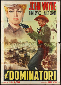 1b0923 IN OLD CALIFORNIA Italian 2p R1963 cool different art of John Wayne w/guns by Renato Casaro!