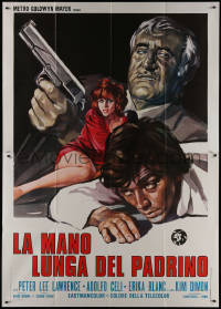 1b0930 LONG ARM OF THE GODFATHER Italian 2p 1972 art of gangster Adolfo Celi with gun & Erika Blanc!