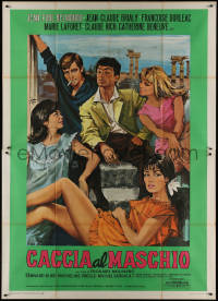 1b0931 MALE HUNT Italian 2p 1964 Molinaro's La chasse a l'homme, art of sexy girls by Arnaldo Putzu!