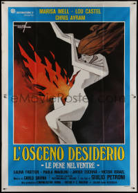 1b0938 OBSCENE DESIRE Italian 2p 1978 Giulio Petroni's La Profezia, wild Enrico De Seta art!