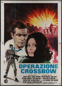 1b0941 OPERATION CROSSBOW Italian 2p R1970s sexy Sophia Loren & George Peppard by Nistri!