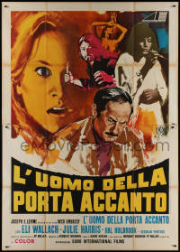 1b0943 PEOPLE NEXT DOOR Italian 2p 1970 Symeoni art of crazed man on drugs & sexy blonde!